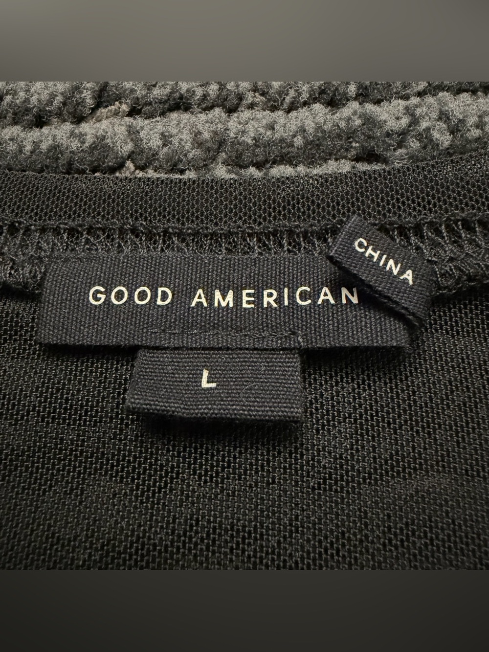 Good American Sheer Mesh Crewneck Crop Top - Picture 4 of 7